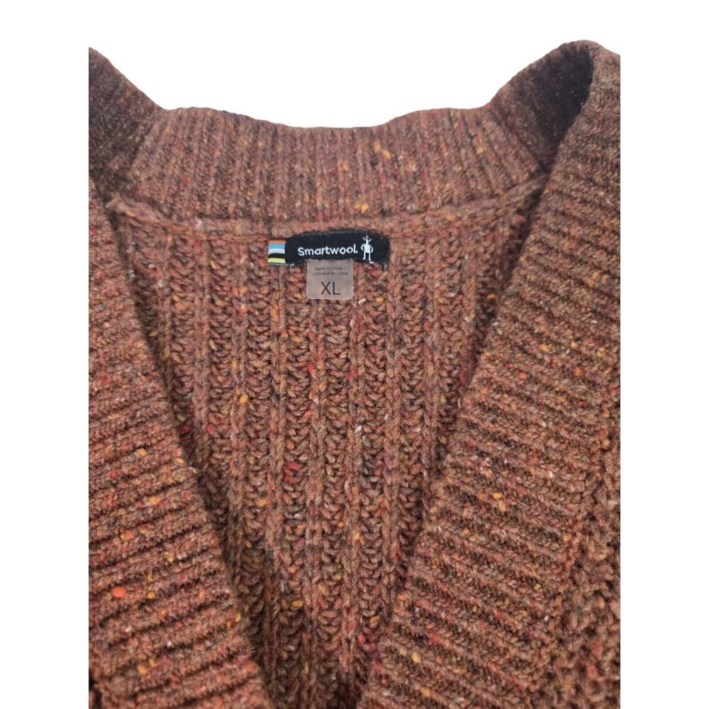 Smartwool Cozy Lodge Striped Boxy Cropped Cardigan Wool Blend Sweater Sz XL - Picture 4 of 6